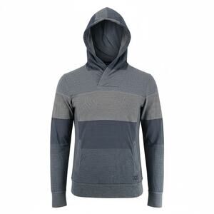 Armani Exchange Men's Blue Hooded Henley Pullover Medium Cotton Casual